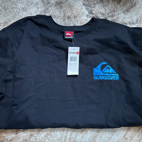 Quicksilver Black Logo T Shirt NWT sz L - Picture 1 of 4